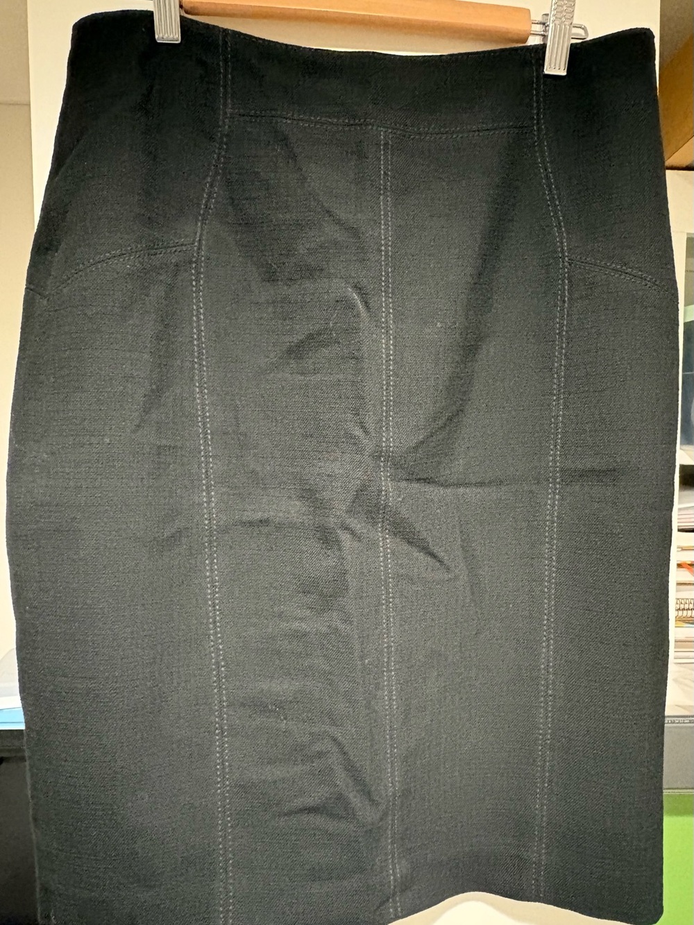 Ann Taylor Black Tailored Pencil Skirt with Panel Seams